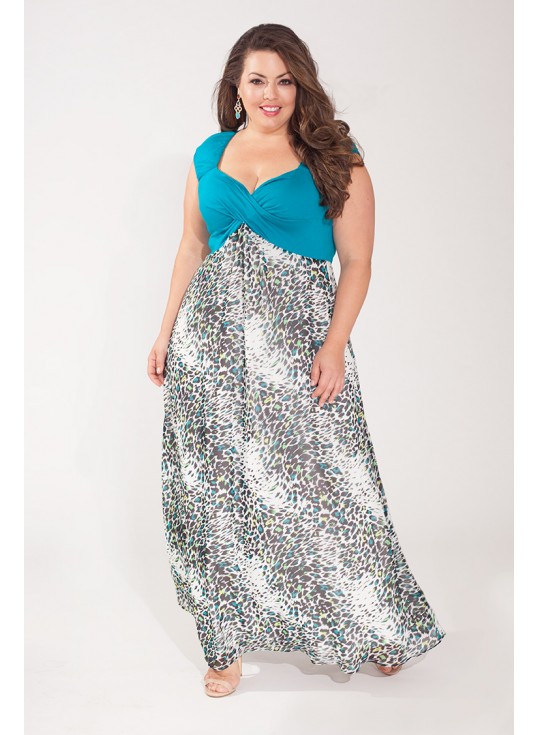 plus size maxi dress in jade emblazoned with print our brandi dress ...