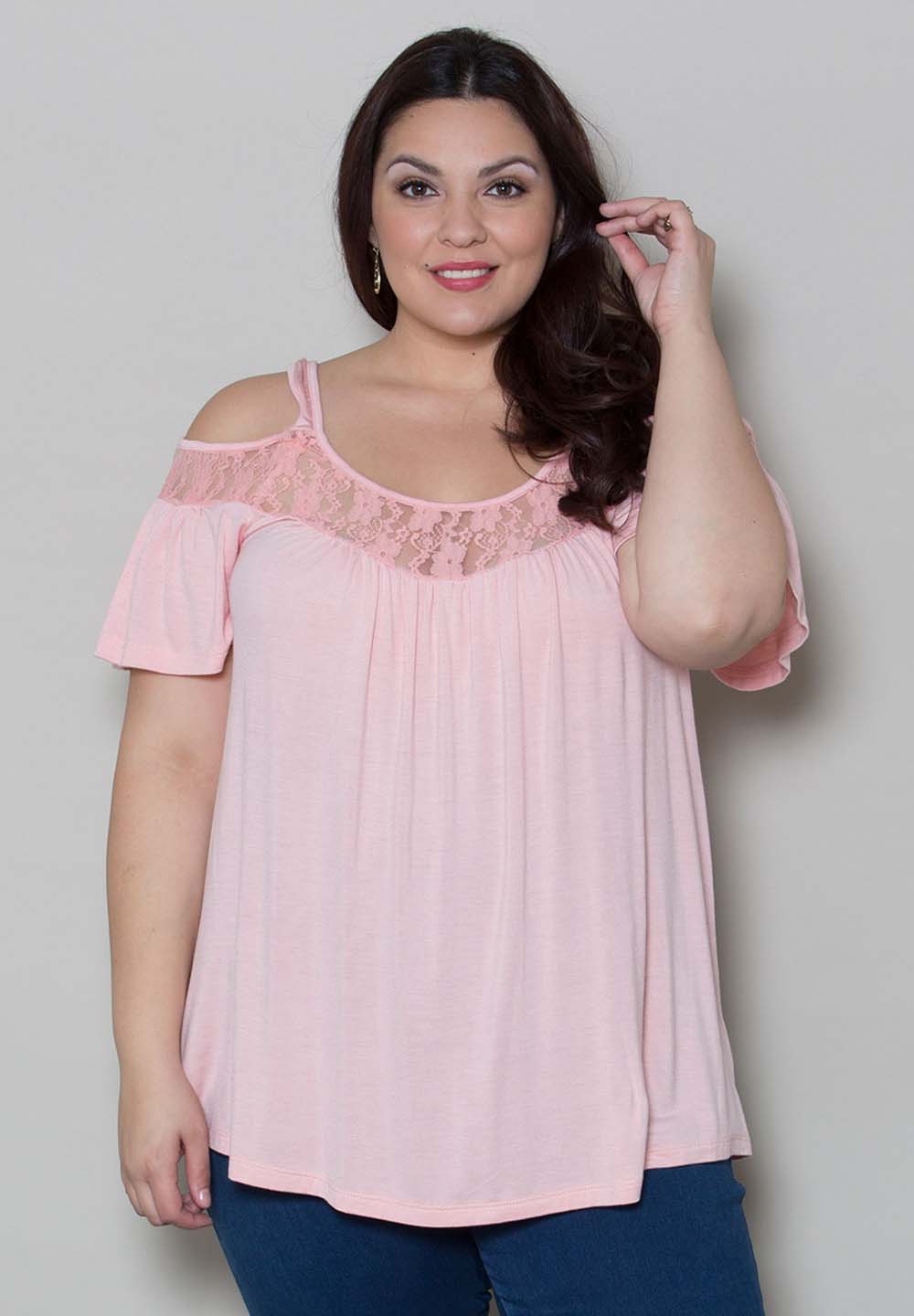 stacy cold shoulder top light peach a classic pull on top with pretty ...